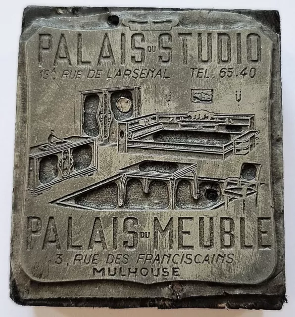 Antiker Stempel / Klischee: Art Deco Möbel - Palais du Studio - Zink, um 1940/50