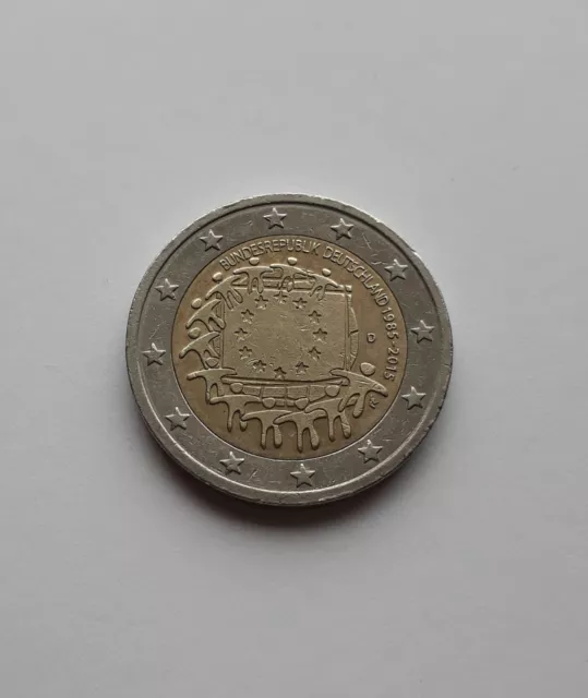 2 EURO GERMANIA 2015 Deutschland -30 ANNI BANDIERA EUROPEA