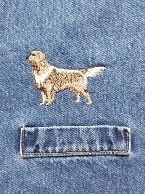 Vtg Vest Denim Dog Retriever Womens Machine Embroidered Size M-L NOS A24-16 SP