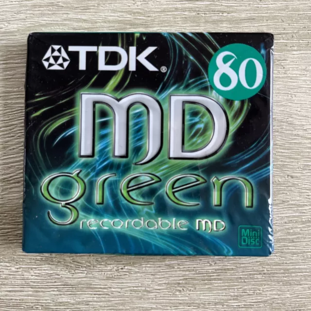 NEUF | Mini Disc | TDK MD 80 | Green | Recordable MD