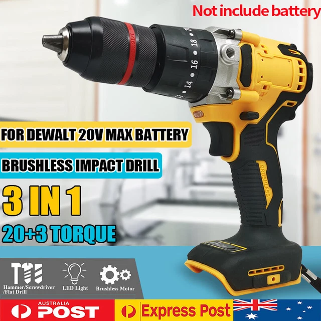 1/2'' Brushless Cordless HEAVY DUTY Impact Hammer Drill For Dewalt 18V Battery