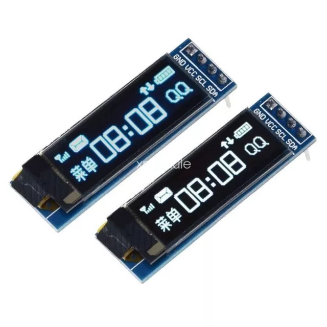 0.91 Zoll OLED SSD1306 Display I2C IIC Arduino Raspberry 128x32 weiß blau