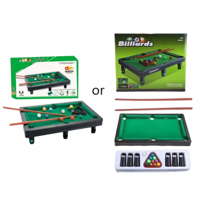 Mini Billiard Complete Set Snooker Pool Plastic Family Game Kids 2