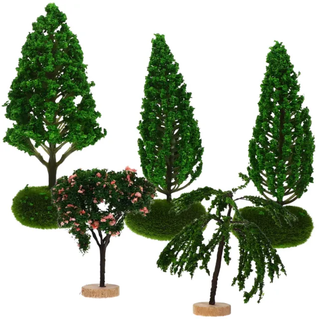 5 piezas mini figura de árbol de jardín, planta de jardín en miniatura, decoración,