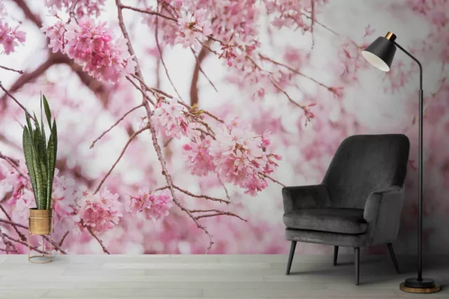 3D Spring Pink Cherry Blossom Wallpaper Wall Murals Removable Wallpaper 351