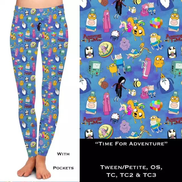 Adventure Time Pocket Leggings - Finn Jake Bubblegum Ice King Marceline Princess 2