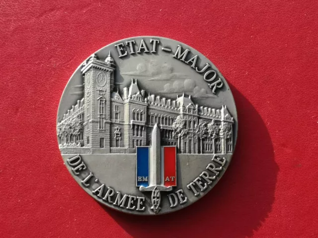 Medaille De Table Etat Major De L'armee De Terre Bronze J.balme 70 Mm