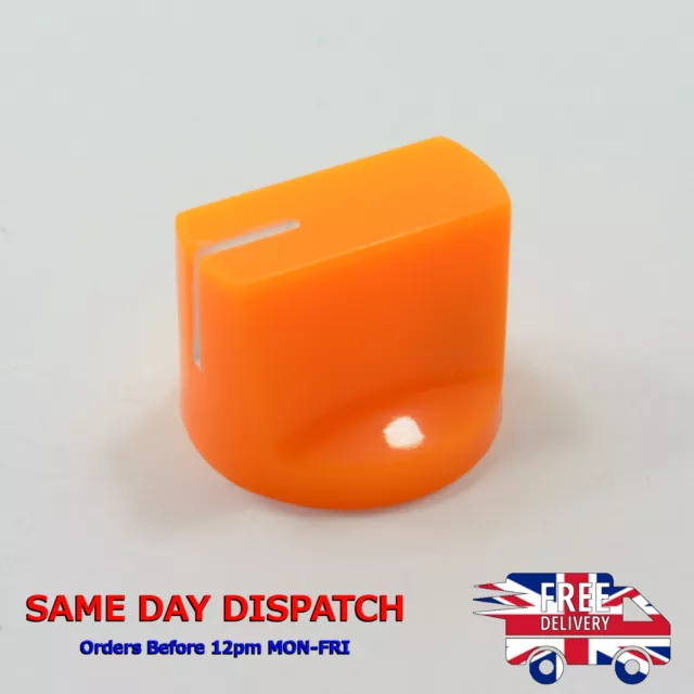 Orange Plastic Potentiometer Pedal Knob KN-19 6mm Dia Threaded Shaft Screw Cap