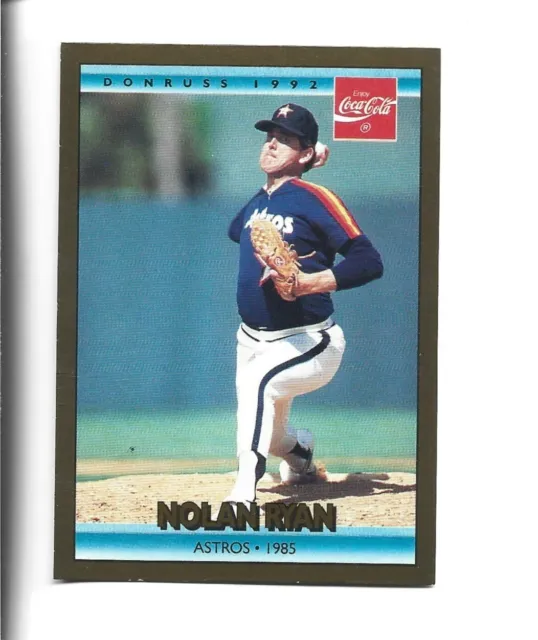 1992 Donruss Coca-Cola #19 Nolan Ryan card, Texas Rangers HOF