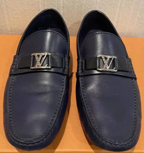 Louis Vuitton Men's Navy Leather Hockenheim Loafer – Luxuria & Co.