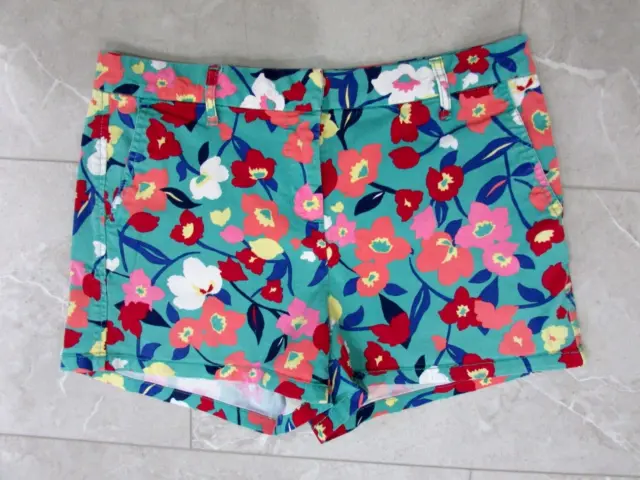 ELLE Womens Chino Shorts Size 6 Floral Mid-Rise