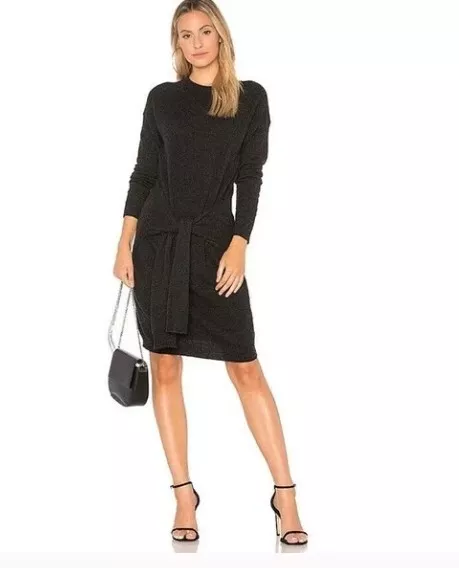 Vince wool cashmere tie front long sleeve sweater dress Nwt size M