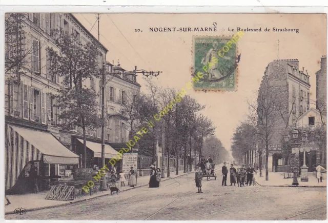 CPA 94130 Nogent On Marne The Boulevard De Strasbourg Cartoon Edit Eld ca1911