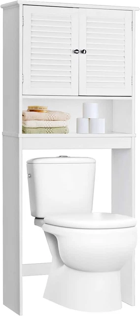 Piccolo Armadietto Porta Medicinali Da Bagno Con Ante E Ripiani Regolabili - Sopra WC, Organizer A Parete - 6