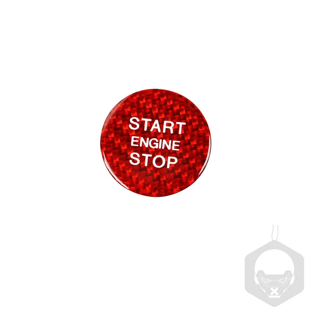 Kohlefaser Automotor Start Stop Knopf Zünd Aufkleber für Audi A4 A5 A6 Q5 Q7 02