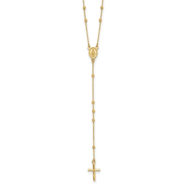 14k Yellow Gold Polished Rosary Necklace 10 mm x 8 mm 14k Yellow Gold Polished Rosary Necklace 10 mm x 8 mm