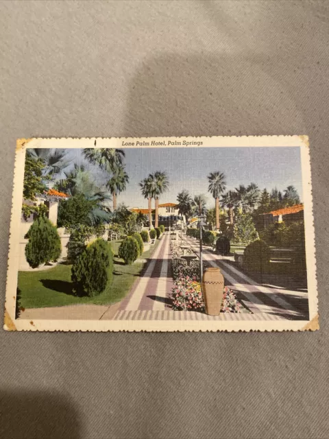 PALM SPRINGS, California CA ~ Roadside LONE PALM HOTEL ca 1950s   Postcard