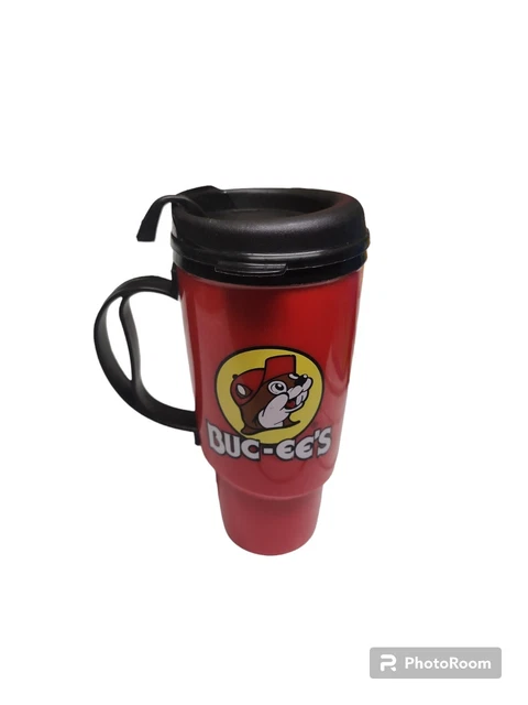 Bucees Deluxe Insulated Refillable 34oz Travel Mug Lid Red Cup Hot Cold Tumbler