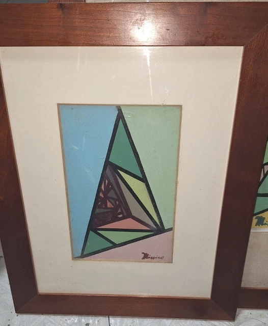 Pittura Astratta 3 Quadri  Collage Ad Olio Antichi