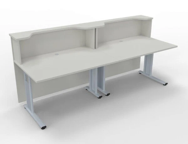 Empfangstheke Solid 240 cm K2 mit Monitorausschnitten Rezeption Empfangstresen