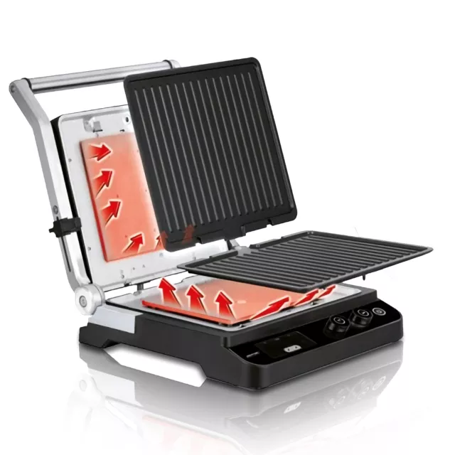 Plancha Grill Asar doble Ajuste altura temporizador planchas independiente MPM 3