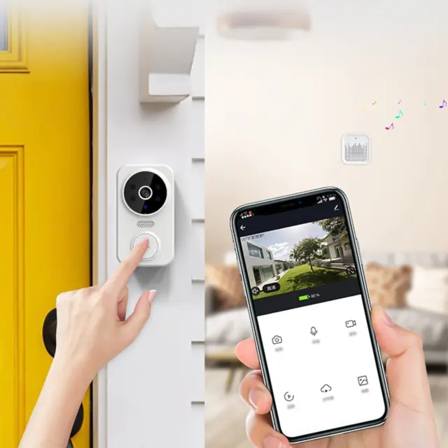 Wireless Intelligent Visual WiFi Video Doorbell with Chime Ringer, Smart Video