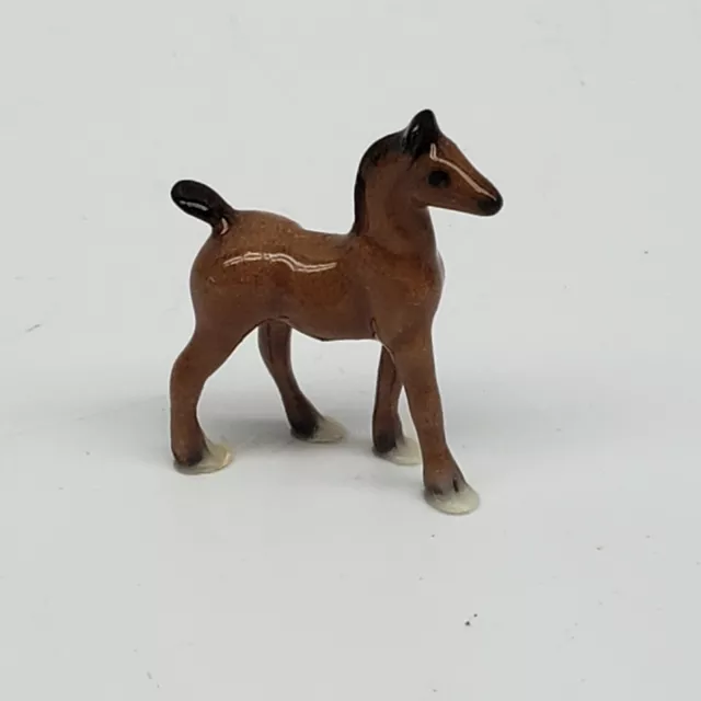 Rare Vintage Hagan Renaker ? Bone China Brown Miniature Colt Horse Pony Figurine