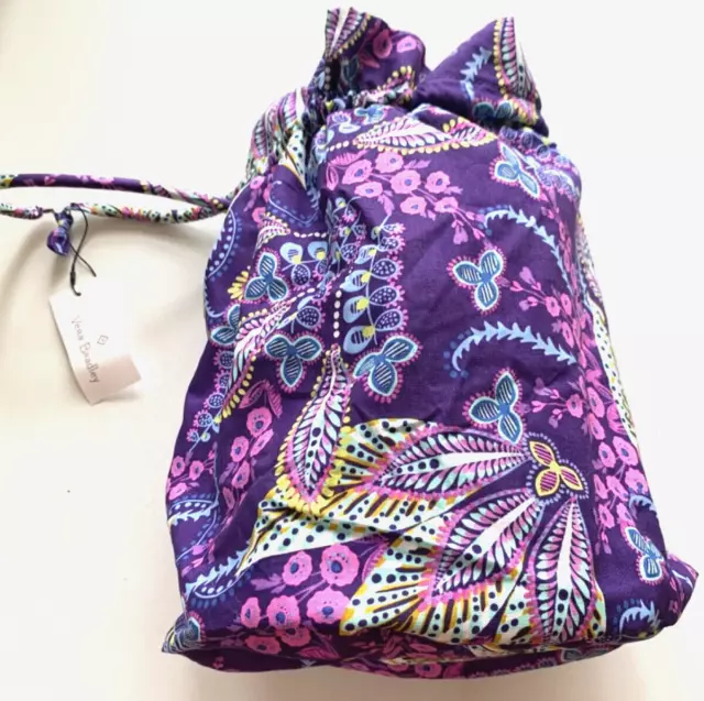 VERA BRADLEY Tote DITTY BAG Lined BATIK LEAVES Bucket Diaper Beach Laundry NWT