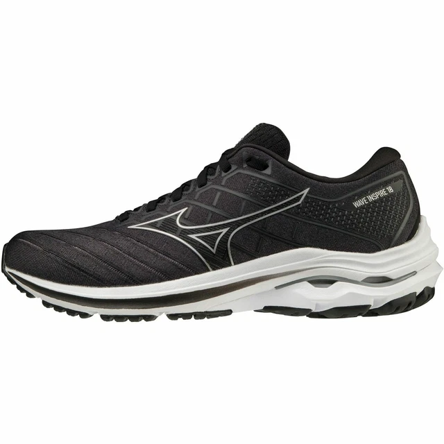 Mizuno Wave Inspire 18 BREITE PASSFORM Herren Road Laufschuhe, schwarz/silber