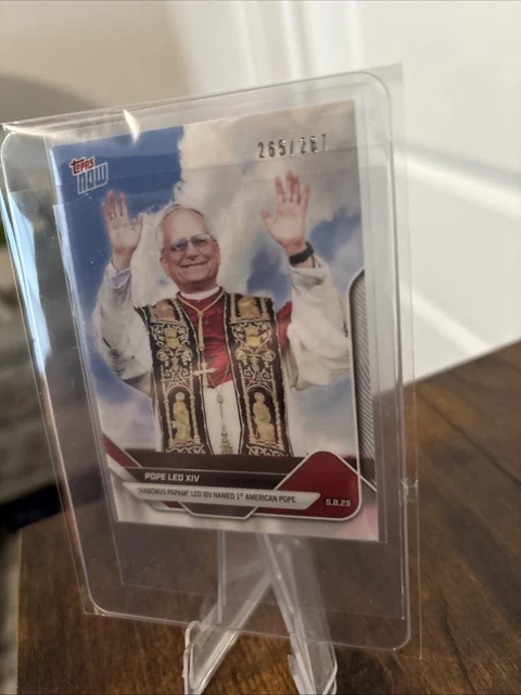 POPE LEO XIV 1st POPE 2025 Topps NOW Card- White Smoke #265/267 🔥🔥 $793 ...