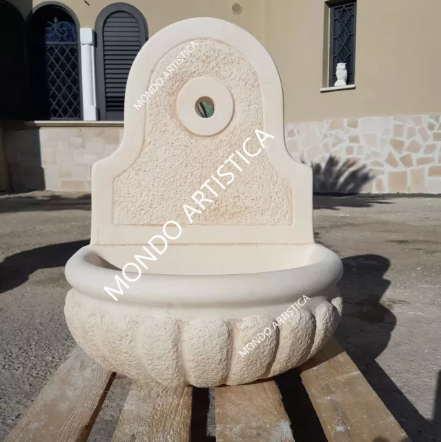 Fontana A Muro Da Parete Pensile Per Giardino Esterno In Cemento Marmo Pietra