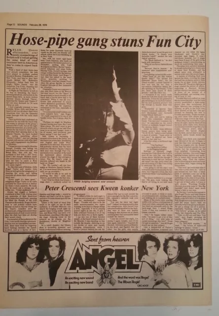 QUEEN 'New York concert review' 1976 UK ARTICLE/CLIPPING
