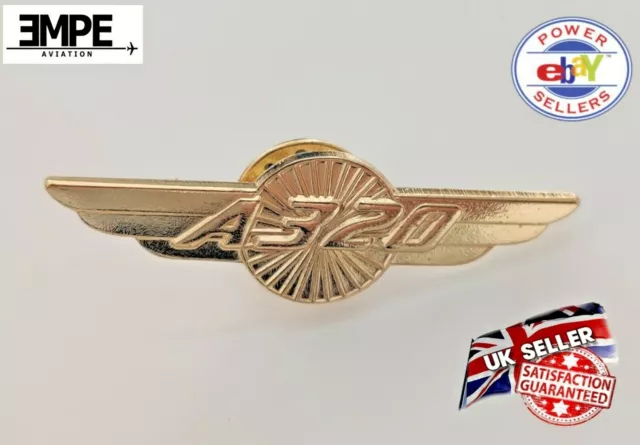 A320 WINGS BADGE Pin Airbus Pilot Captain Crew - Gold £5.59 - PicClick UK