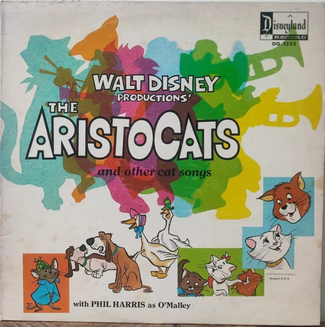 Walt Disney Productions' The Aristocats & Other Cat Songs 12” Vinyl LP Record