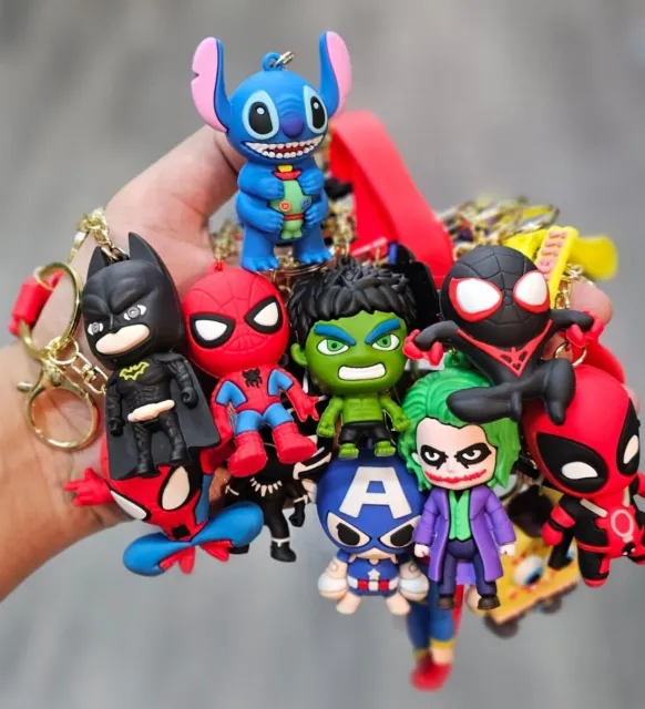3D Marvel Keyring Keychain Gift Toy Pendant - SpidermanPokemonJokerHulkBatman 2