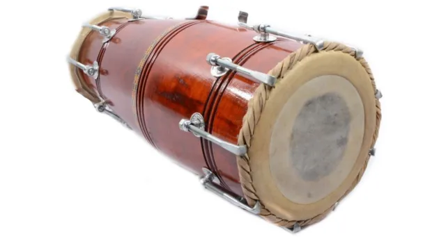 Indian Wooden Traditional Bina Naal No. 58 Musical Instrument Naal Drum With Bag