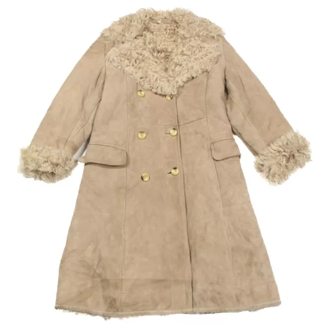Vintage Afghan Shearling Mantel M Y2k Penny Spur Jacke Schafsfell 47AC