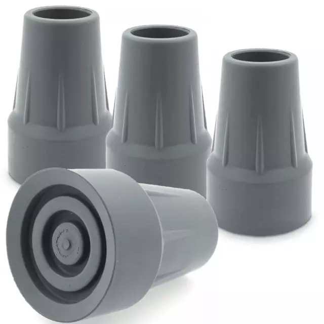 Set of 4 Aidapt Replacement Grey Rubber Ferrules 19mm for Mobility Products etc