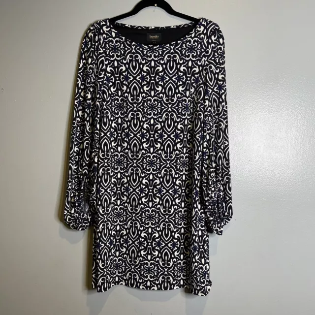 Laundry by Shelli Segal Dress Women’s Size 4 Shift Dress Black White Blue Print