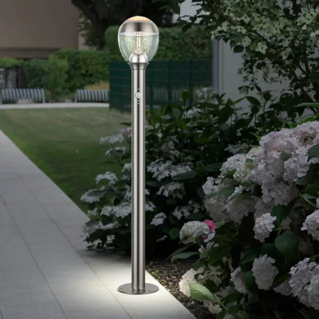 LAMPADAIRE EXTÉRIEUR LAMPE à Pied Acier Inoxydable Argent Jardin