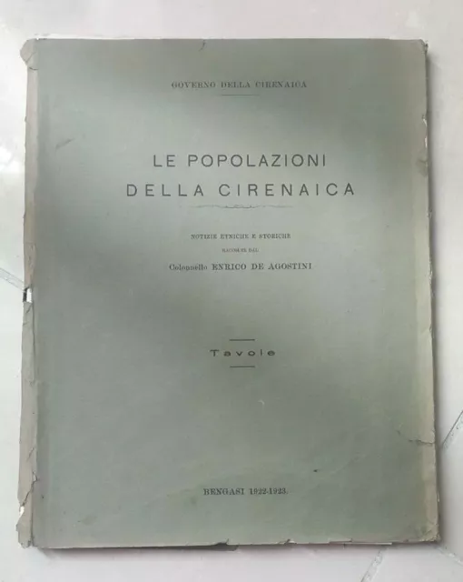 Cartografia Le Popolazioni Della Cirenaica De Agostini Tavole 1922-23