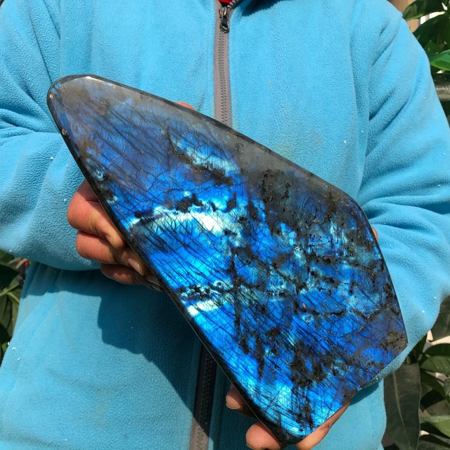 5.44LB  Natural Labradorite Quartz Crystal Mineral Spectrolite Healing