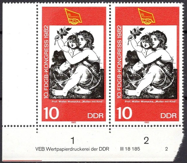 DDR 1982 Mi.Nr. 2699 ** postfrisch Eckrand mit DV Druckvermerk FN 2