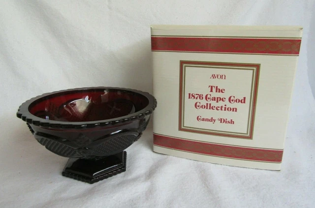 Avon Glass Ruby Red Cape Cod Candy Dish