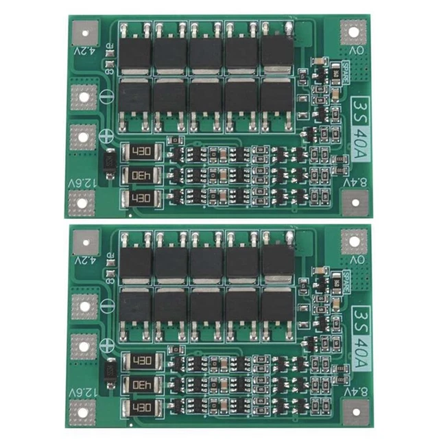 2PCS 3S 40A for Screwdriver 12V Li-Ion 18650 Bms Battery  Board Pcm with Balanh