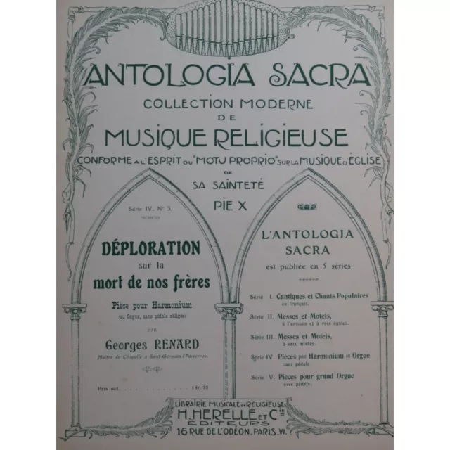 REANRD Georges Déploration sur la Mort de nos Frères Orgue ou Harmonium