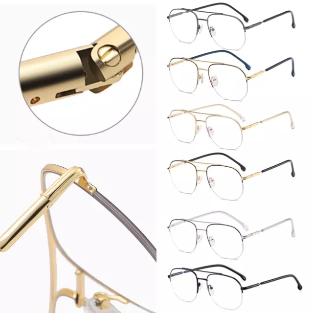 Semi-Rimless Glasses Frames Mens Womens Metal Anti-Blue Light Glasses O