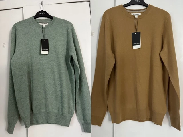 BNWT MARKS Spencer Autograph Gents Mens Pure Cashmere Crew Neck