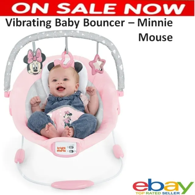 Bright Starts Baby Bouncer Newborn Infant Rocker Comfy Vibrating Bouncer Music