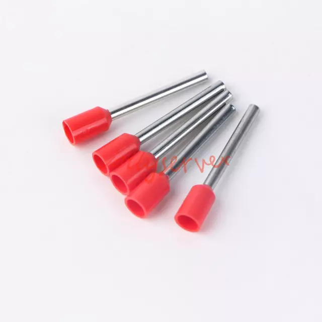 100x Red E1518 AWG16 Wire Copper Crimp Connector Insulated Ferrule Pin Terminal